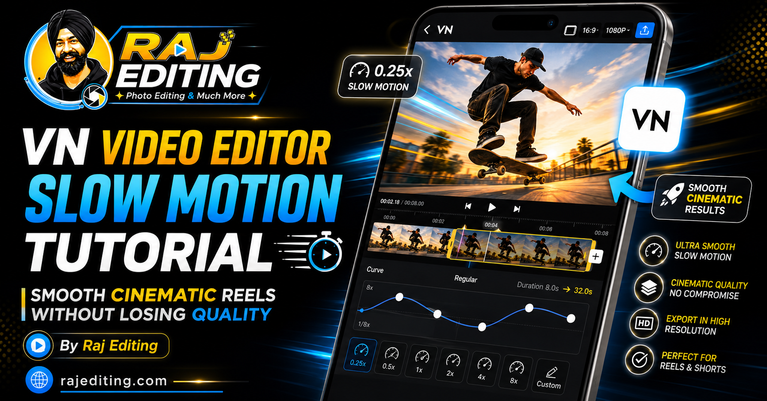 VN Video Editor Slow Motion Tutorial Smooth Cinematic Reels Without Losing Quality (By Raj Editing)