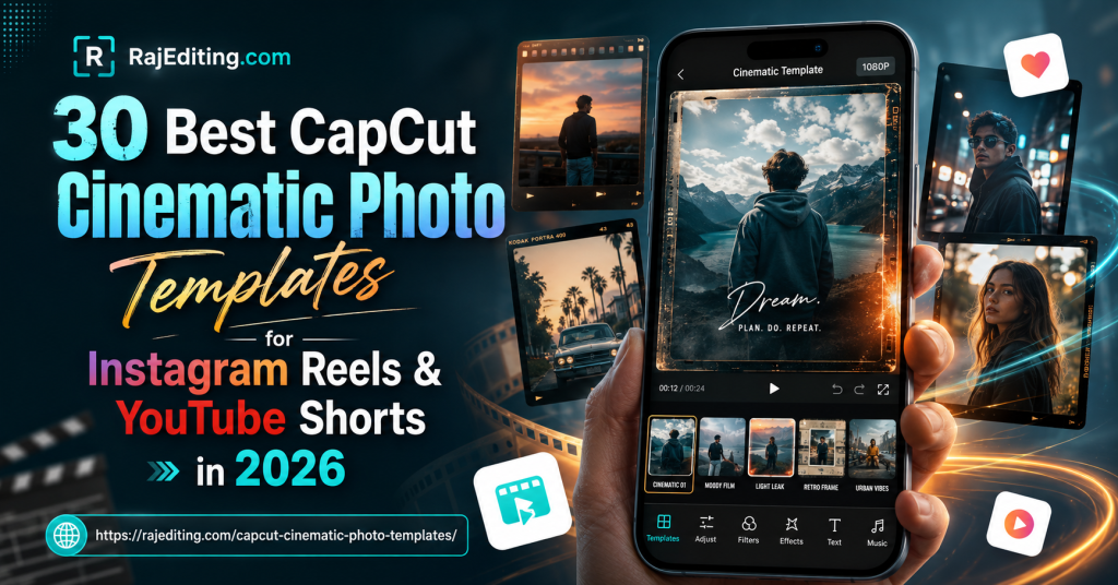 30 Best CapCut Cinematic Photo Templates for Instagram Reels & YouTube Shorts in 2026 (By Raj Editing)