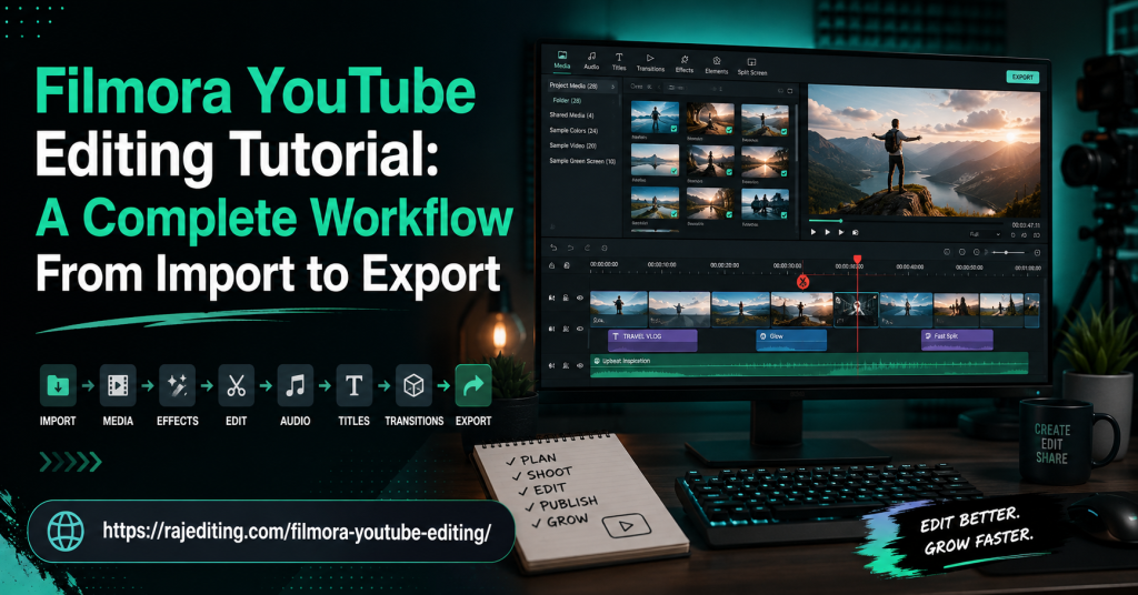 Filmora YouTube Editing Tutorial: A Complete Workflow From Import to Export (By Raj Editing)